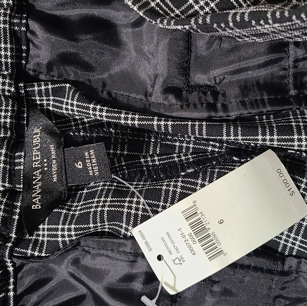 Banana Republic Hayden Taper Pant  Womens 6 Plaid Elastic *NWT* - Picture 14 of 15